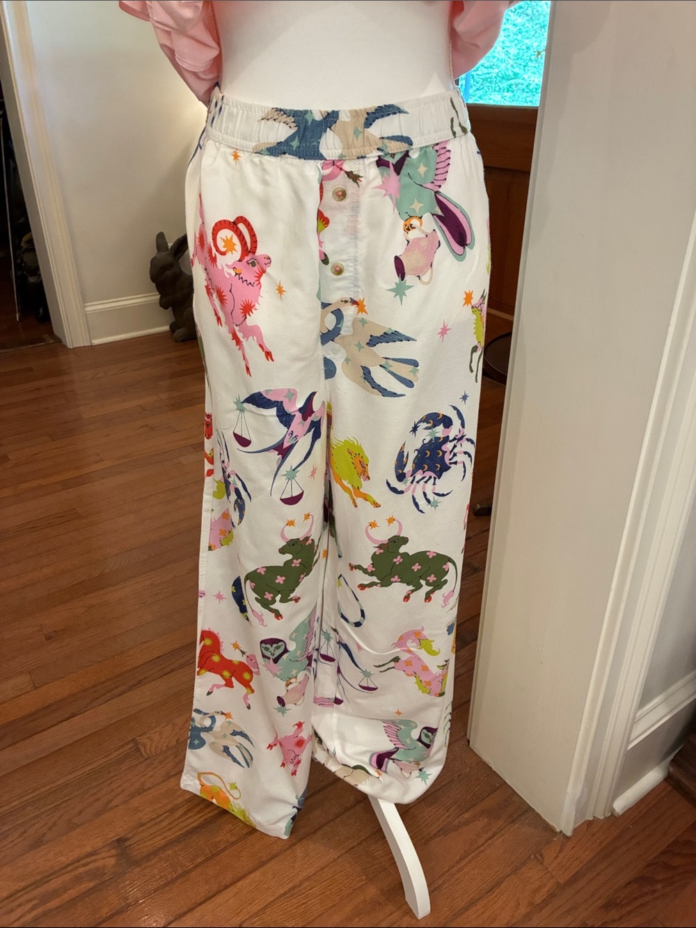 Anthropologie Lou Benesch
Zodiac Print Pajama Pants Size L with Pink Top L - Picture 5 of 10